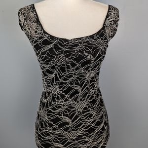 Y2K black and white midi dress